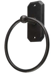 Solid-Bronze Towel Ring with Angular Plate.